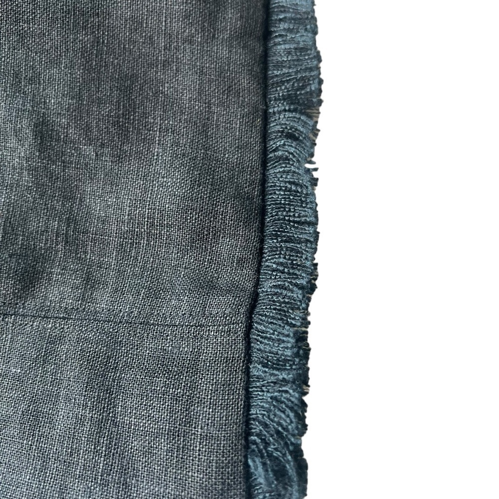 J.Crew Heavyweight Linen Fringe Pencil MIDI Skirt in Black Size 12 - Picture 5 of 9